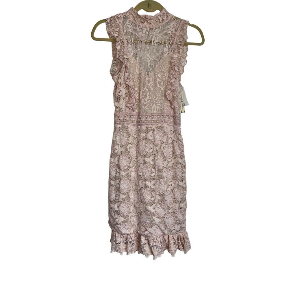 Nightcap Clothing Dress Womens Size Medium Pink Mini Victorian Lace Backless NWT